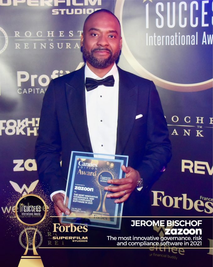 Jerome Bischof a primit premiul pentru  ,,The most innovative Governance, Risk and Compliance software in 2021”  la gala I Success Awards – Cannes Edition