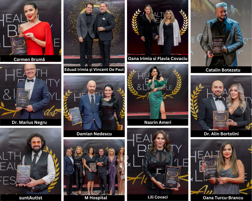 Moment de Hollywood: antreprenorii români au strălucit pe covorul roşu la Gala Health, Beauty and Lifestyle octombrie 2023